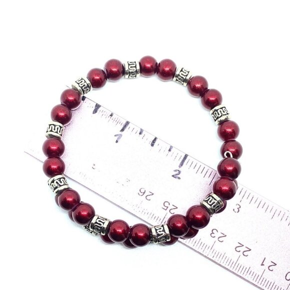 Red and Silver Adjustable Wrap Bracelet - Picture 3 of 8